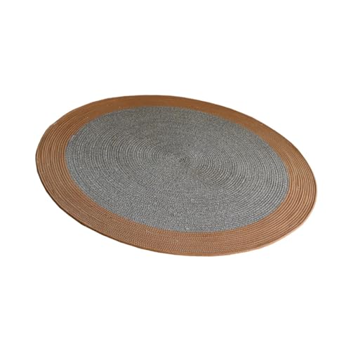 Ioensy Handgewebte Bodenmatte, Esszimmerteppich für Den Innenbereich unter Dem Tisch, Rund 100cmx100cm von Ioensy