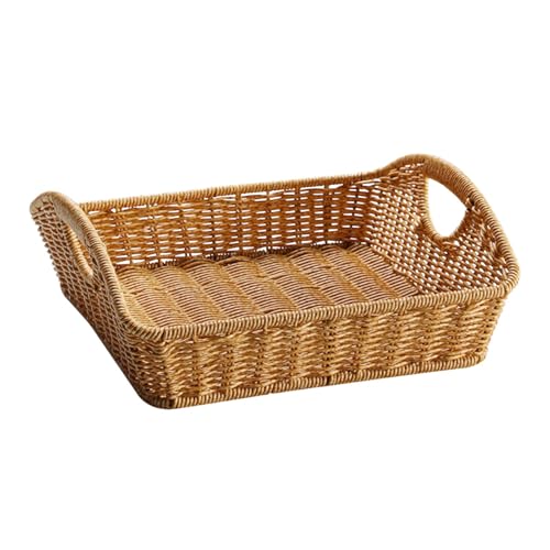 Ioensy Handgewebter Obstkorb, Mehrzweck Organizer, Obst Serviertablett, Arbeitsplatten, Snacks, Küche von Ioensy