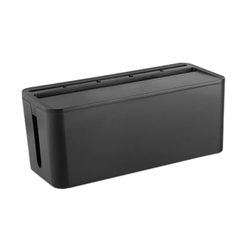Ioensy Kabelmanagementbox, Kabelabdeckungsbox, Große Kapazität, Wiederverwendbarer Schutzhalter, Koffer Organizer für TV Ständer, Schlafzimmer, Büro, Schwarz von Ioensy