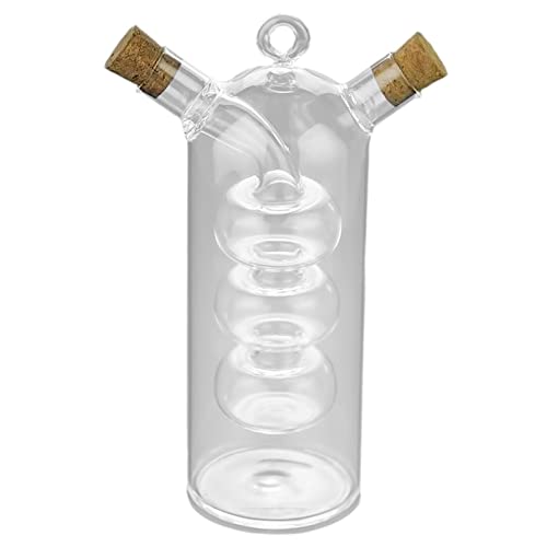 Ioensy Menageflasche mit Zwei Ausgießern, 2 in 1 Behälter, 6,5 X 17,5 cm, Transparent, Zum Kochen, Vielseitig, Handgefertigtes Glas von Ioensy