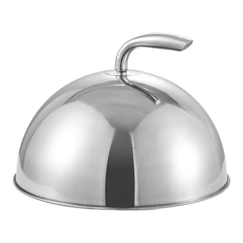 Ioensy Servierschale Aus Edelstahl mit Bequemem Griff, Staubschutzhülle, Sprühkappe, für Den Innen Und Außenbereich, Silber von Ioensy
