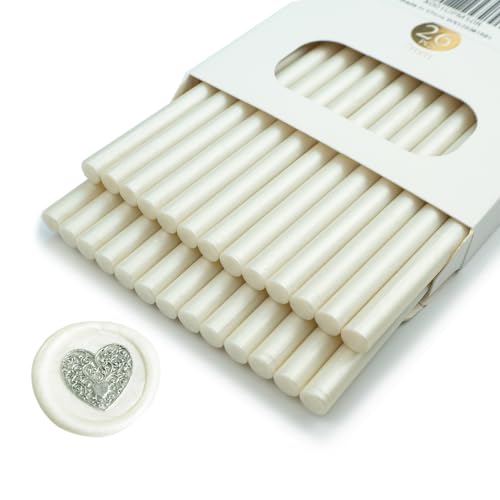 Wachs-Siegel-Stick, Ioggtser 26 PCS Mini Klebepistole Wachs-Siegel-Stick für Wachs-Siegel-Stempel, Siegel-Wachs-Sticks für Hochzeit Einladungen, Karten, Umschläge (Pearl White) von Ioggtser