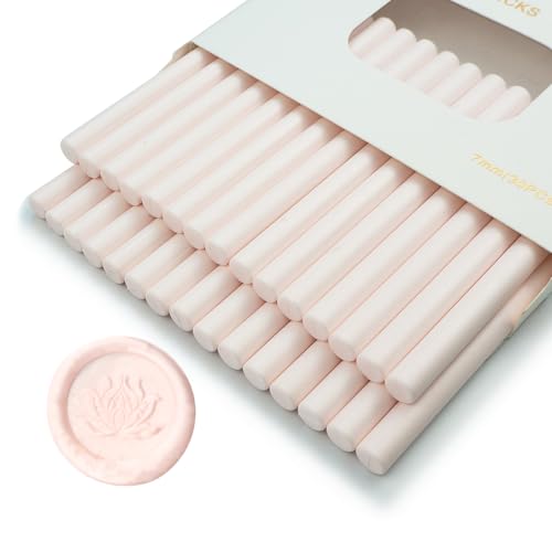 Wachs-Siegel-Stick, Ioggtser 30PCS Mini Klebepistole Wachs-Siegel-Stick für Wachs-Siegel-Stempel, Siegel-Wachs-Sticks für Hochzeit Einladungen, Karten, Umschläge (Sakura Pink) von Ioggtser