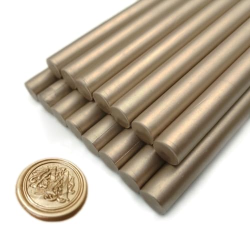 Wachs-Siegel-Sticks, Ioggtser 16 Stück Klebepistole Wachs-Siegel-Sticks für Wachs-Siegel-Stempel, Siegel-Wachs-Sticks für die Herstellung exquisiter Wachs-Siegel(Champagne Gold) von Ioggtser