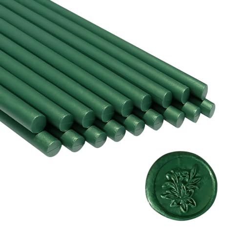 Wachs-Siegel-Sticks, Ioggtser 16 Stück Klebepistole Wachs-Siegel-Sticks für Wachs-Siegel-Stempel, Siegel-Wachs-Sticks für die Herstellung exquisiter Wachs-Siegel(Pine Green) von Ioggtser