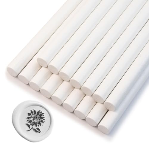 Wachs-Siegel-Sticks, Ioggtser 16 Stück Klebepistole Wachs-Siegel-Sticks für Wachs-Siegel-Stempel, Siegel-Wachs-Sticks für die Herstellung exquisiter Wachs-Siegel(Pure White) von Ioggtser