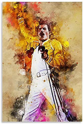 Iooie GemäLde Auf Leinwand Freddie Mercury und Picture Modern für Modern Family Decor Wandkunst Malerei Poster Druckt Bilder 23.6"x35.4"(60x90cm) Kein Rahmen von Iooie