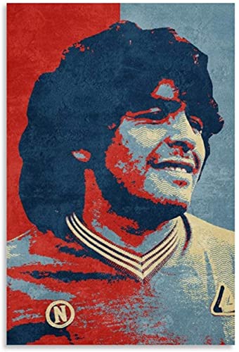 Iooie GemäLde Auf Leinwand Fußballstar Maradona und Bild für die Dekoration des Esszimmers Wandkunst Malerei Poster Druckt Bilder 19.7"x27.6"(50x70cm) Kein Rahmen von Iooie