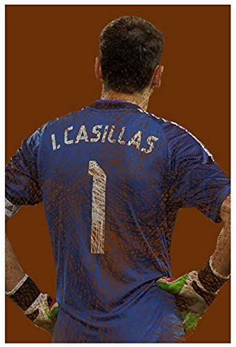Iooie GemäLde Auf Leinwand Iker Casillas Fußball für Veranda Dekor Wandkunst Malerei Poster Druckt Bilder 23.6"x31.5"(60x80cm) Kein Rahmen von Iooie