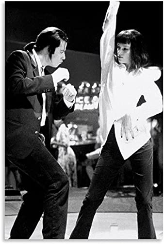 Iooie GemäLde Auf Leinwand Pulp Fiction Dance Film Film Vintage für Schlafzimmer Dekor Wandkunst Malerei Poster Druckt Bilder 15.7"x23.6"(40x60cm) Kein Rahmen von Iooie