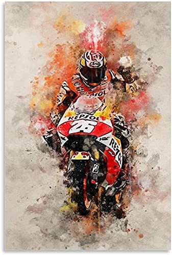 Iooie Leinwand Bilder Kunst Dani Pedrosa und Picture Modern für Porch Decor Malerei Poster Druckt Gedruckte 23.6"x35.4"(60x90cm) Kein Rahmen von Iooie