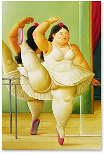 Iooie Leinwand Bilder Kunst Öl Naive Fernando Botero Tänzer im Barfor Schlafzimmer Dekor Malerei Poster Druckt Gedruckte 15.7"x23.6"(40x60cm) Kein Rahmen von Iooie