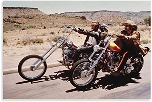 Iooie Leinwand Druck Poster Easy Rider Classic Kultfilm Film und Bild für modernes Familiendekor Wandkunst Kunstwerk Malerei Kunstdrucke Bild 19.7"x27.6"(50x70cm) Kein Rahmen von Iooie