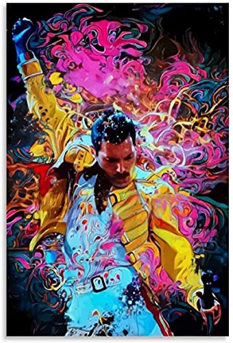 Iooie Leinwand Druck Poster Mercury Freddie für die Dekoration des Esszimmers Wandkunst Kunstwerk Malerei Kunstdrucke Bild 23.6"x35.4"(60x90cm) Kein Rahmen von Iooie