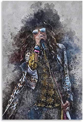 Iooie Leinwand Druck Poster Steven Tyler Berühmter Sänger für Wohnzimmer Dekor Wandkunst Kunstwerk Malerei Kunstdrucke Bild 23.6"x35.4"(60x90cm) Kein Rahmen von Iooie