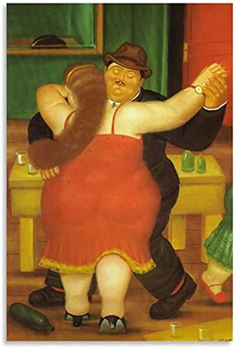 Iooie Leinwand Malerei Bild Fernando Botero Tanzen für Porch Decor Poster Wandkunst Bilder Und Drucke 23.6"x31.5"(60x80cm)  Kein Rahmen von Iooie