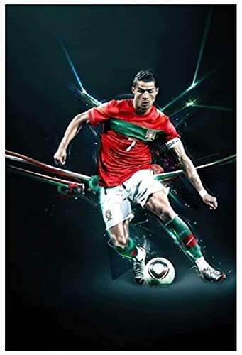 Iooie Leinwand Malerei Bild Fußball Fußballspieler Cristiano Ronaldo HD Sports 17for Esszimmerdekoration 17 Poster Wandkunst Bilder Und Drucke 23.6"x31.5"(60x80cm) Kein Rahmen von Iooie