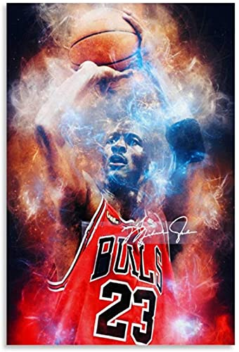 Iooie Leinwand Malerei Bild Michael Jordan für Esszimmerdekoration Poster Wandkunst Bilder Und Drucke 23.6"x35.4"(60x90cm) Kein Rahmen von Iooie