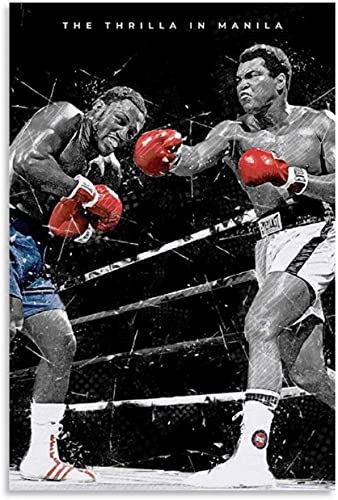 Iooie Poster Und Gedruckte Muhammad Ali Joe Frazier und Bild für Raumdekoration Leinwand Malerei Wandkunst Bilder 23.6"x35.4"(60x90cm) Kein Rahmen von Iooie