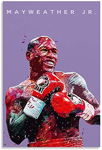 Leinwand Malerei Bild Mayweather Jr Boxing Legend Großer Boxer auf Bildlauf für Wohnzimmer Dekor Poster Wandkunst Bilder Und Drucke 23.6"x35.4"(60x90cm) Kein Rahmen von Iooie