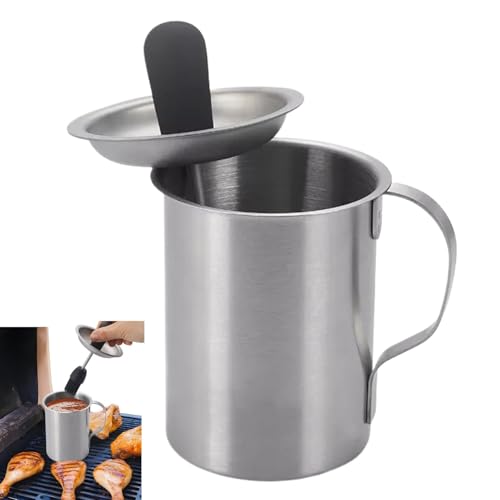 Basting Pot Set, Sauce Pot Brush, BBQ Basting Pot, Grill Sauce Pots with Durable Stainless Steel Build and Multifunctional Design for Grilling, Roasting, and Marinating (1 Piece) von Iouyjiu