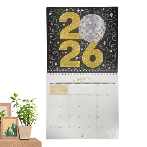 Iouyjiu 2026 Kalender Wand - Strassstein-Malset Wandkunst Kalender - 12 Monate 2026 Planer Deko Kunst mit Applikator Stift für Erwachsene Kinder Klassenzimmer Haus Schule Mütter von Iouyjiu