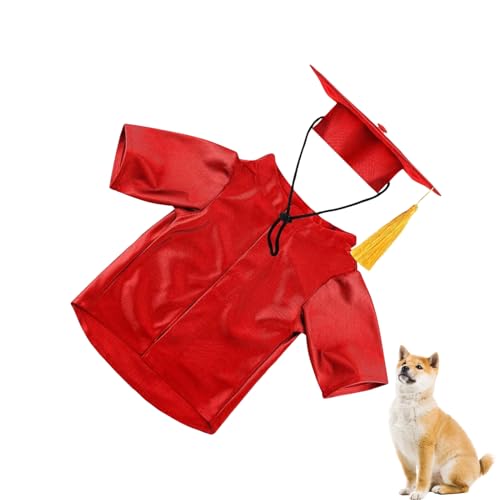 Iouyjiu Abschlusshut für Hunde | Zeremonie-Kostüm für Tiere mit Toge | Party-Set für Katzen und kleine Rassen mit Quaste und wiederverwendbarer Kleidung von Iouyjiu