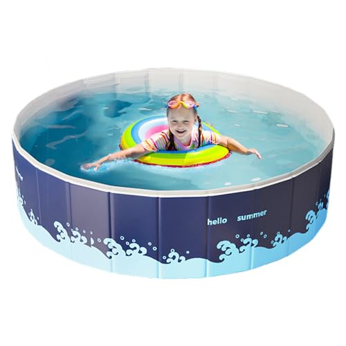 Iouyjiu Foldable Pool, Portable Bath Basin, Space Saving Swim Tub, Durabled PVC Construction Quick Drain Design Large Size Ideal for Backyard Water Fun, 2.6x3.7x4.7x6kg von Iouyjiu
