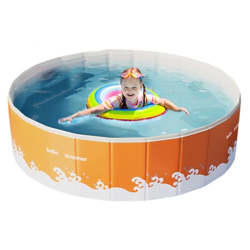 Iouyjiu Foldable Pool, Portable Bath Basin, Space Saving Swim Tub, Durabled PVC Construction Quick Drain Design Large Size Ideal for Backyard Water Fun, 2.6x3.7x4.7x6kg von Iouyjiu