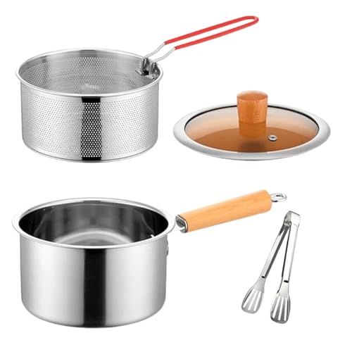 Iouyjiu Fritteusentopf - Outdoor Friteuse Mit Perforiertem Siebkorb Zum Frittieren - Spüle aus Edelstahl zum Abtropfen von Öl für Fisch Meeresfrüchte Pommes Hähnchen von Iouyjiu