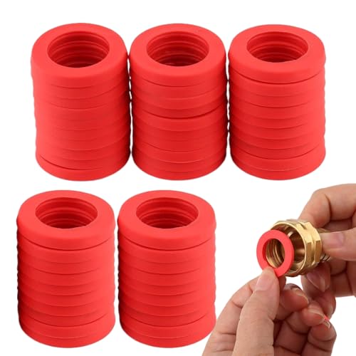 Iouyjiu Gartenschlauch Dichtungsscheiben - 50 Stück Silikon Gartenschlauch Dichtungsscheiben - Ersatzteile für Gießkanne Waschmaschine Dusche Wasserhahn Spüle Sprinkler von Iouyjiu
