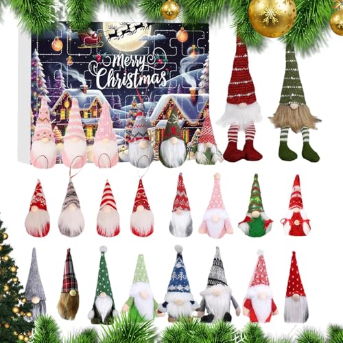 Iouyjiu Gnom Countdown Kalender | Weihnachts Countdown mit Gnomen Figuren für 24 Tage | Sammelbare Ornament | Weihnachtsdekoration für Freunde Familie Erwachsene Teenager Kinder Jugendliche von Iouyjiu