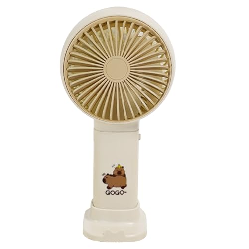 Iouyjiu Handheld Fan Rechargeable, Portable Usb Desk Fan, Quiet Battery-Operated Cooling Device, Cute Capybara Design, High-Performance Abs Material, 3.11x1.89x6.06in von Iouyjiu
