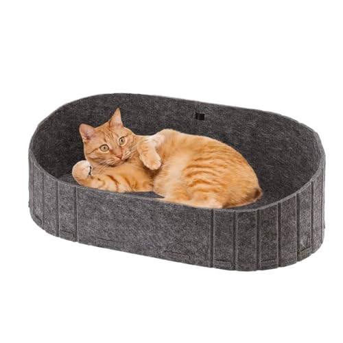 Iouyjiu Haustierbett Für Kleine Hunde - Filz Katzenhöhle,Kratzfeste Beißfeste Matte Bequem Nest Für Reise Sofa Innenraum Auto Außen Bereich Stuhl Fensterbank Couch von Iouyjiu