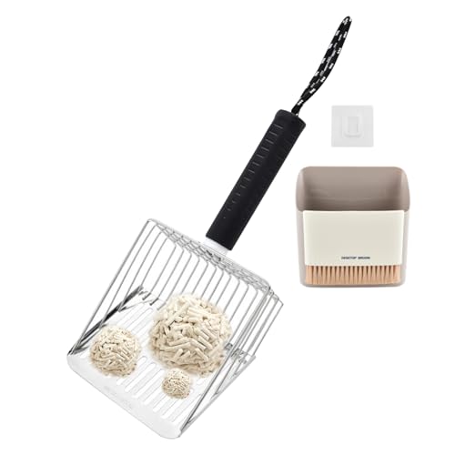 Iouyjiu Katzenstreu-Schaufel Mit Halter | Streusieb Mit Halterung,Katzentoilette Schuppen Set Für Gartenarbeit Und Haushaltsreinigung von Iouyjiu