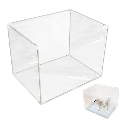 Iouyjiu Litter Box Spritzschutz - Einfach Zu Reinigen Faltbarer Katzentoiletten Spritzschutz - Transparente Hochwandige Katzenklo Privatsphäre Abdeckung Für Schlafzimmer Wohnheim Wohnzimmer Balkon von Iouyjiu