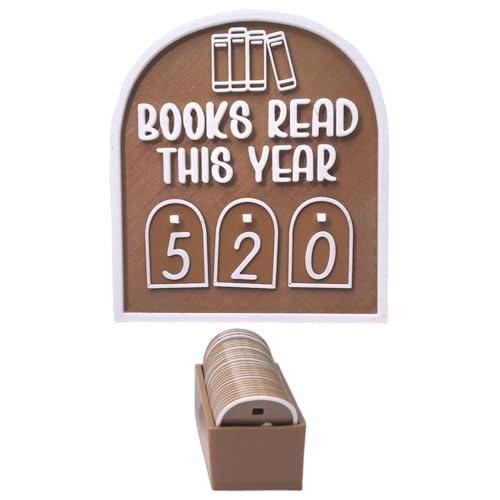 Iouyjiu Modern Book Shelf Ornament, Book Counter Display, Decorative Reading Tracker, Creative Reader Motivational Design for Study Room, Dorm, Home Library, 4.72x5.67x1.97 Inches von Iouyjiu