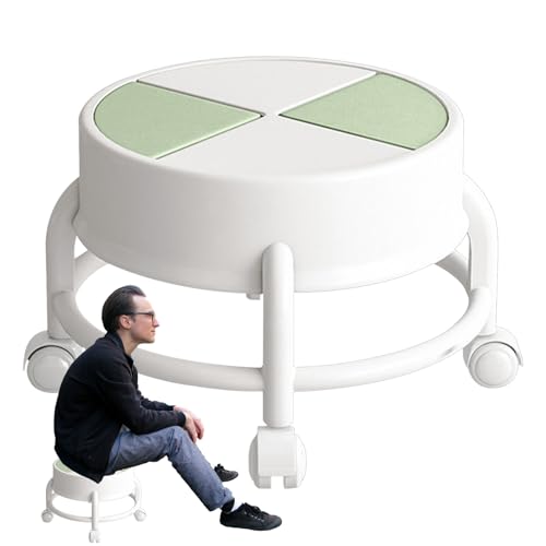 Iouyjiu Rollhocker mit niedriger Höhe, Rollhocker mit niedrigem Rollsitz - Stuhlhocker, niedrige Sitzhöhe - Robuster, mobiler, niedriger mit 360°-Schwenkrädern, drehbarer Rollenhocker mit von Iouyjiu