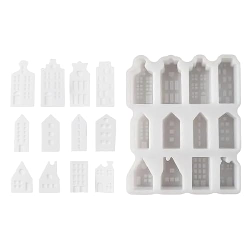 Iouyjiu Silikon Haus Form - Häuser Gießform - Wiederverwendbare 12-fach Silikonform Für Kerzen Zement Gips Ornament Harz Handwerk Deko Heimdekoration Projekte Iouyjiu Silikon Haus Form - Häuser Gießform - Wiederverwendbare 12-fach Silikonform Für Kerzen Zement Gips Ornament Harz Handwerk Deko Heimdekoration Projekte von Iouyjiu