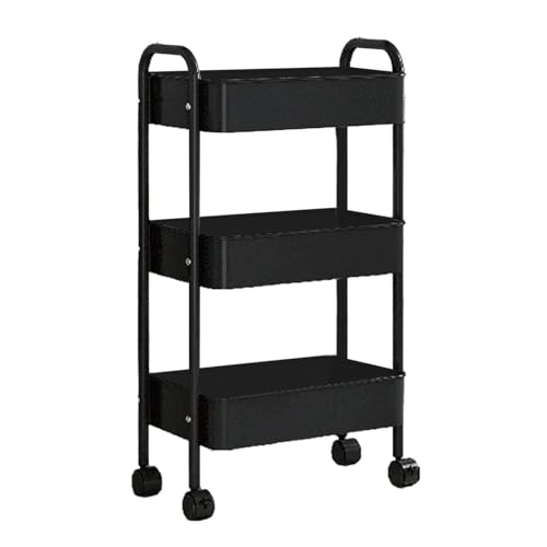 Iouyjiu Verstellbare Höhe Rolling Cart, Lightweight Rolling Storage Solutions, Rolling Cart with Drawers, Metal Rolling Storage Cart, Rolling Cart with Shelves, Folding Rolling Storage Cart von Iouyjiu