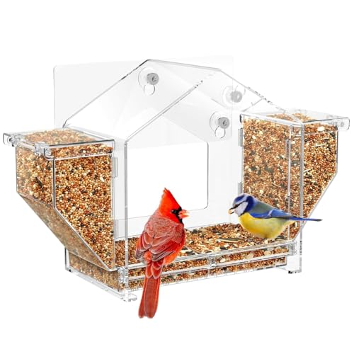 Iouyjiu Vogelfutterspender für den Außenbereich | Spender mit Blick auf das Fenster – Zubehör für Vögel mit klarer Sichtbarkeit für Wellensittiche Nymphensittiche Iouyjiu Vogelfutterspender für den Außenbereich | Spender mit Blick auf das Fenster – Zubehör für Vögel mit klarer Sichtbarkeit für Wellensittiche Nymphensittiche von Iouyjiu