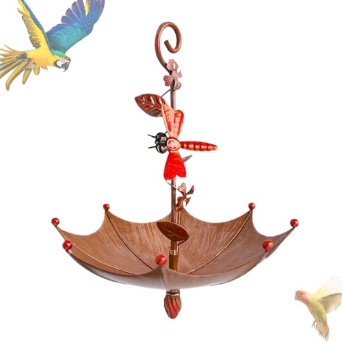 Iouyjiu Vogelfutterstation – Hängendes Futtertablett für Kolibris – Futterspender in Regenschirmform mit abnehmbarem Tablett für Garten und Hof von Iouyjiu