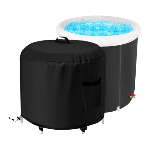 Iouyjiu Wassertankabdeckung | wasserdichte Fassschutzhaube | Tragbare UV-Beständige Eisbadabdeckung Für Unterwegs Garten Freizeit Wintergarten von Iouyjiu