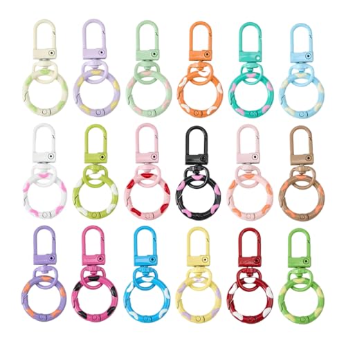 Lobster Claw Clasps, Candy Color Spring Keychain Hooks, Portable Purse Clips for Pendant, Wallet, Bracelet, Bag, Backpack, Craft Jewelry Making, Assorted Bright Colors, 18 Pieces Lobster Claw Clasps, Candy Color Spring Keychain Hooks, Portable Purse Clips for Pendant, Wallet, Bracelet, Bag, Backpack, Craft Jewelry Making, Assorted Bright Colors, 18 Pieces von Iouyjiu