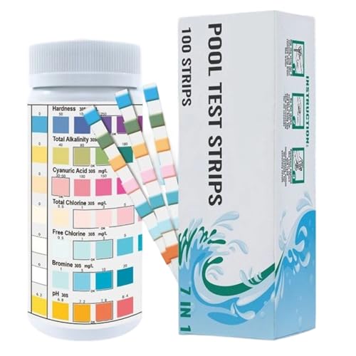Pool Test Strips, Pool Water Strips, Hot Tub Tester Tools, Accurate Chlorine Alkalinity Detection Easy Use Design, Ideal for Backyard Spa Fish Tank Pond Maintenance Home von Iouyjiu