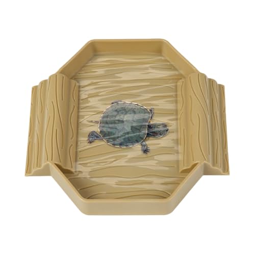 Reptilien-Fütterungsgericht-2-in-1-Schildkrötenschale Und Badepool | Langlebige Easy Habitat Accessoire Für Gecko Snake Turtle Echsen Tank Terrarium, Fleckresistente Haustierversorgungen 5.87x5.71x0.7 von Iouyjiu