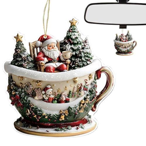 Weihnachtsbaum -Ornamente - 2D -Urlaubsdekorationen für Autointerne, Tür, Bücherregal, Fenster, Rucksack am Nachttuchkamin -Kamin -Tasche Festliches saisonales Display 3.15x2.95x0,12 Zoll von Iouyjiu