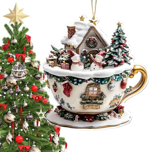Weihnachtsbaum -Ornamente - 2D -Urlaubsdekorationen für Autointerne, Tür, Bücherregal, Fenster, Rucksack am Nachttuchkamin -Kamin -Tasche Festliches saisonales Display 3.15x2.95x0,12 Zoll von Iouyjiu