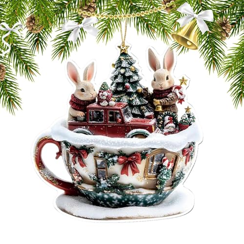 Weihnachtsbaum -Ornamente - 2D -Urlaubsdekorationen für Autointerne, Tür, Bücherregal, Fenster, Rucksack am Nachttuchkamin -Kamin -Tasche Festliches saisonales Display 3.15x2.95x0,12 Zoll von Iouyjiu