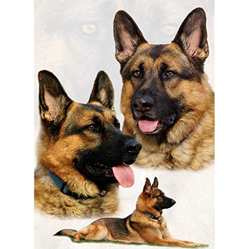 DIY Diamont Painting 5D Kreuzstich Deutscher Schäferhund Hund Diamant Stickerei Full Drill Home Decor E4 40 x 50cm von Ioxlks